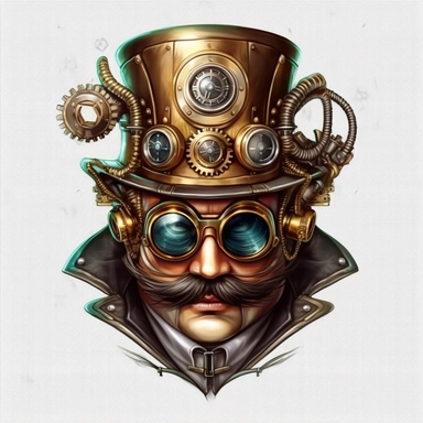 steampunk clipart, 8K, lovely, pretty, stunning, sticker, gangster, super realistic, HD, v 5, q 2