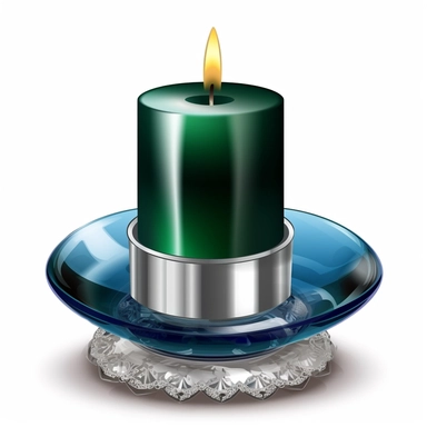 vector image cobalt green and silver candle clip art