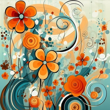 abstract flowers clip art