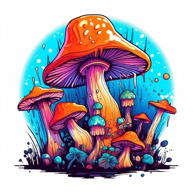 vector like illistration graphic for magic mushroom, sticker clipart