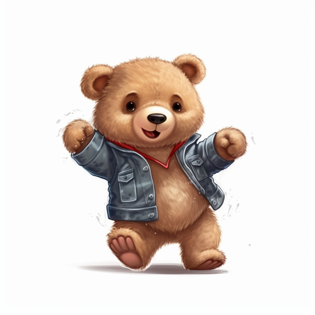 Cute Teddy Bear Clip Art, sticker, different move, wearing clothes, white  background, 4K, dancing - Clip Art Library