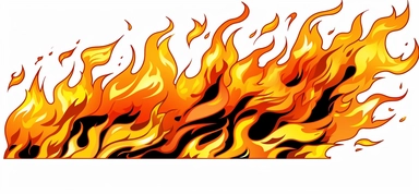 flames, comic clip art on white background