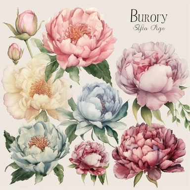 Create an enchanting collection of ultra-detailed Peony Watercolor Clipart, featuring the exquisite beauty of peony flowers in all their glory. Each clipart element should be meticulously painted, capturing the delicate layers of petals and the captivating colors of peonies. Incorporate a variety of peony varieties, including single blooms, double blooms, and intricate floral compositions, showcasing the versatility and elegance of these beloved flowers. Design the clipart with a focus on weddin