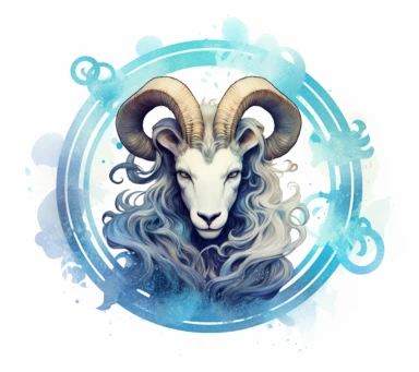 A lone zodiac logo beautiful representation of Capricorn, featuring intricate zodiac details, graceful silhouette captures the timeless beauty of zodiac of Capricorn style. Clipart, watercolor, white background, intricate detail, hyper-realistic, unreal engine cinematic smooth