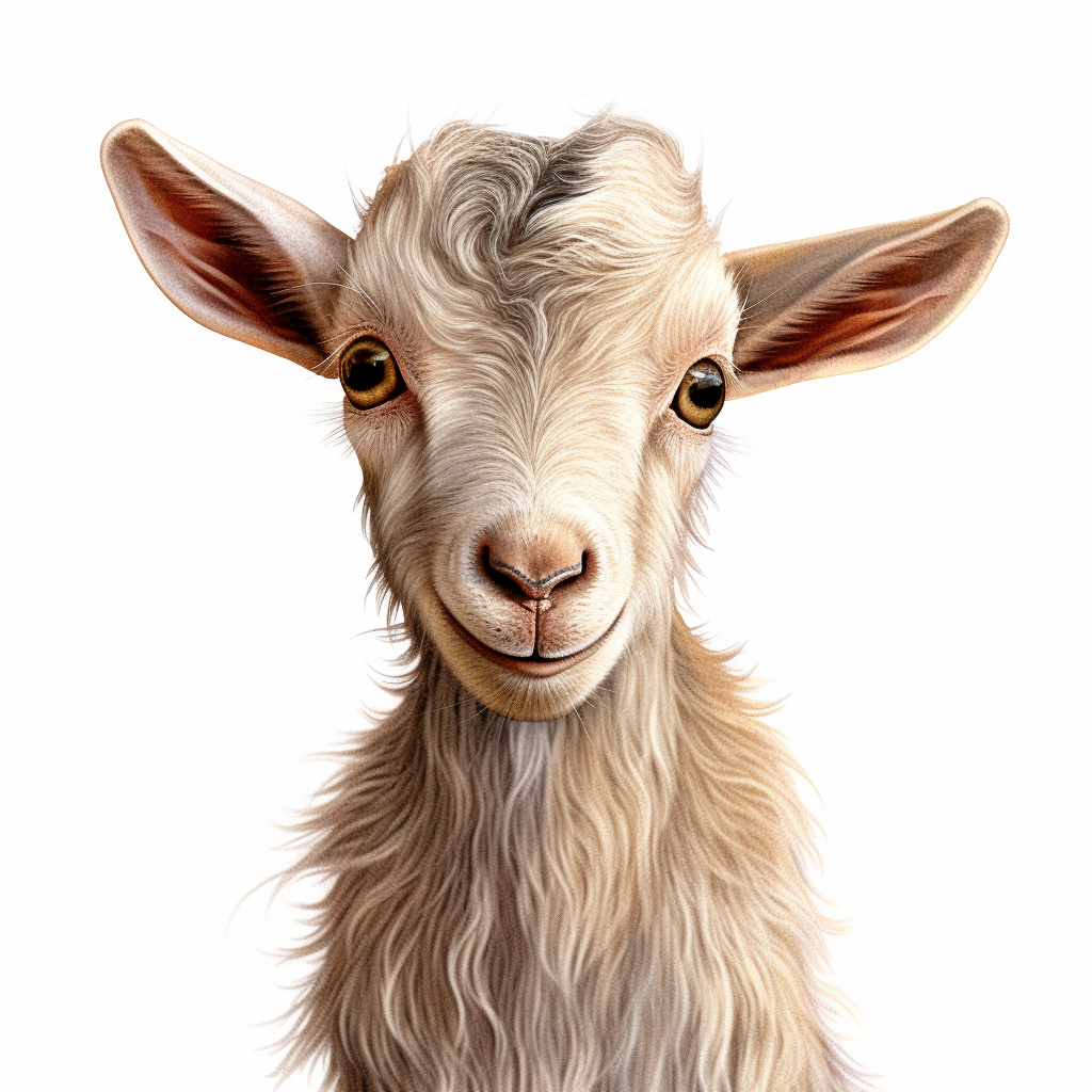 buckskin baby goat digital painting and drawing, clipart, half body ...