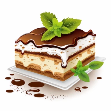 clipart Tiramisu Italian food, white background