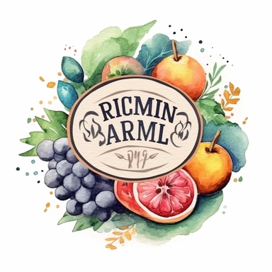 organic market emblem watercolor clipart