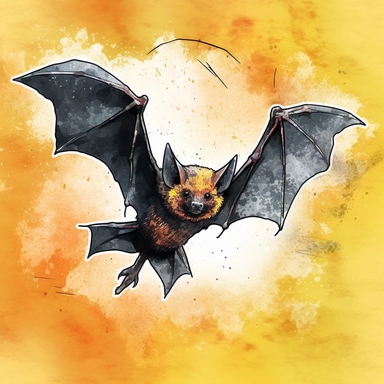 watercolor art of halloween bat, in the style of realistic and hyper-detailed renderings, sketchfab, ahmed morsi, realistic watercolor paintings, use of common materials, handcrafted designs clipart yellow and green with background removed