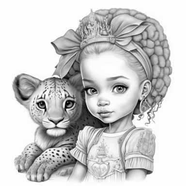 realistic cartoon style, clipart,grayscale coloring page prachtige afrikaanse prinses met vlechtjes en sieraden,--ar 2:3