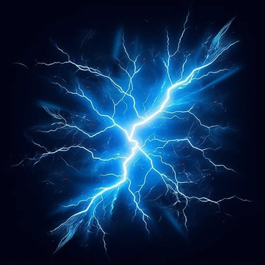 blue lightning bolt clipart, in the style of light and space movement, focus on joints/connections, naive charm, aurorapunk, long lens, use of precious materials, tinkercore