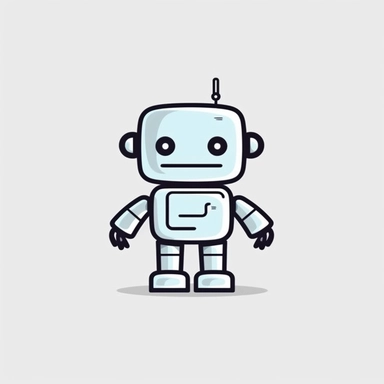drawn illustration cute doodle (robot), clip art, digital art, vector, isolated transparent background, clean line art, simple strokes, minimalist style, straight lines, curves