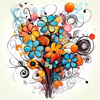 abstract flowers clip art