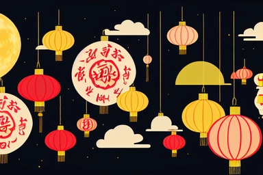 2023 Lunar New Year collection, cute rabbits, fireworks, abstract elements, flowers, clouds, lanterns, Chinese text Happy New Year. Hand drawn flat vector illustration. Design concept, clipart for CNY .highly detailed, realistic, photo realistic, octane r
