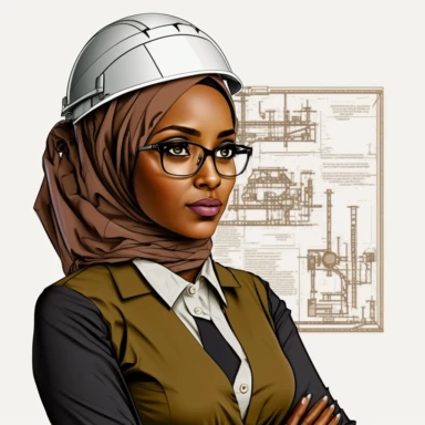 black muslim woman engineer clipart