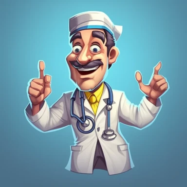 cartoon medical man illustration clipart, in the style of colorful realism, animated gifs, innovative page design, kimoicore, precision and detail-oriented, medical themes, rounded