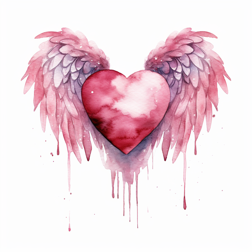 heart with wings clipart