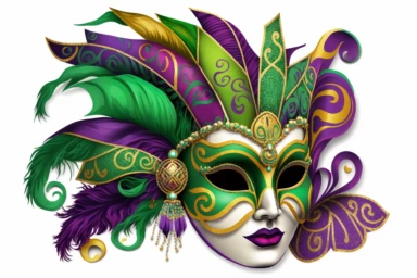mardi gras illustration, clip art white background