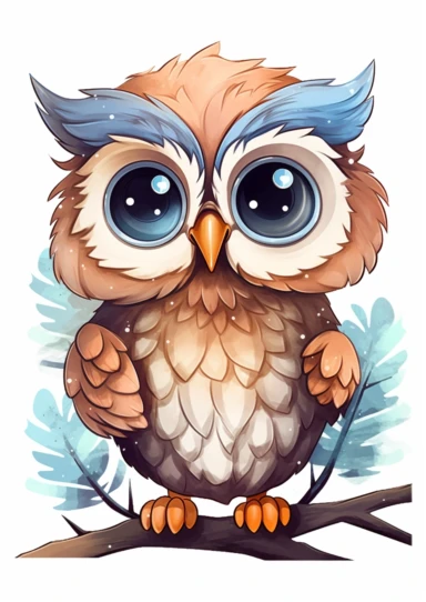 multiple cute owl clipart, whitebackground
