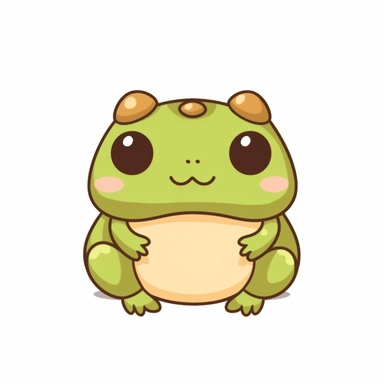 kawaii toad frog clipart, white background