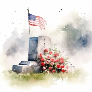 memorial day, watercolor, octane rendering, clip art