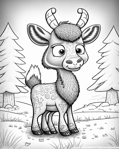 cute moose - in a pasture for children’s coloring book, cartoon style, thick lines, no shading assasinmonkey, duplicate faces, blurry, drawing, cartoon, illustration, painting, concept art, cgi, unreal, anime, black&white, b&w, picture frame, deformed, bad anatomy, disfigured, poorly drawn face, mutation, mutated, extra limb, poorly drawn hands, done by bad-artist, ugly, dazed, 3D render, 3D game, 3D game scene, 3D character, mosaic, painting, digital art, anime, doll, toy, photoshop, video game