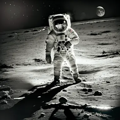 an astronaut walking on the surface of the moon, blu ray cover usa, full body photograph, high resolution auction photo, antialiased, the moon cast on the man, videogame asset, year 1968, white suit and hat, immensity, the photo shows a large, historical record, clipart, a screenshot, polished steel armor, epic stock photo