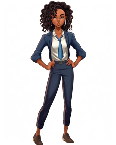 Cartoon illustration Clipart Kelly Rowland Norman Rockwell style Clipart Full body shot from head to toe centered dark Brown skin African American black girl magic Kelly Rowland version with messy bun, the boss lady clipart , vector art image, in the style of feminine interiors, video collages, aquarellist, whitcomb-girls, bright summer dress, kitty lange,