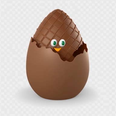 pixar chocolate easter egg, pixar animation, 3D, clipart, white background, no background, clipartmax,