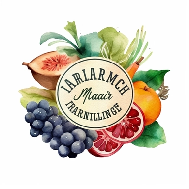 organic market emblem watercolor clipart