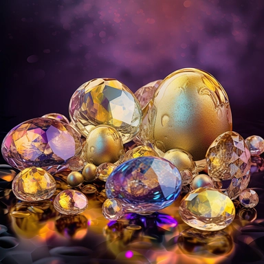 Generate a clipart toned down lens flare lighting luxury festive big glass snow covered fruits snowflake frozen winter crystal leaves fruits holographic iridescent prism plastic glitter roughly golden bokeh colorfull blurred abstract sparkle shiny aesthetic. truly timeless elegance premium luxury AAA+ opal adularescence incorporating precious gemstone gold druzy treasure delightful expensive big very clearly baroque pearl luster organic forms gold plated fresh water pearls ornate seamless patter