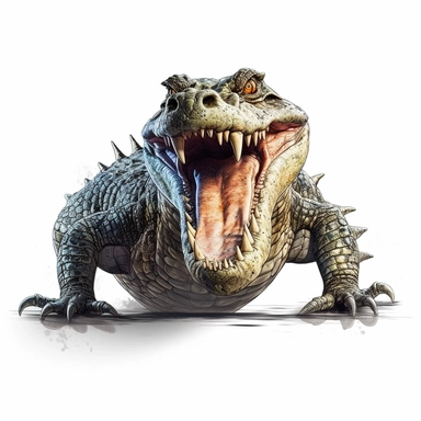 Big Creepy Crocodile Clipart isolated on white background