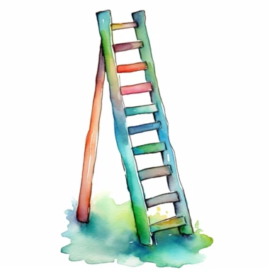 ladder , watercolour clipart, white background