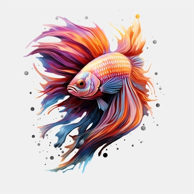 beta fish, creative shiny, super resolution, Pshycedelic PNG, Graffiti, Clipart, watercolor, realistic, 8k