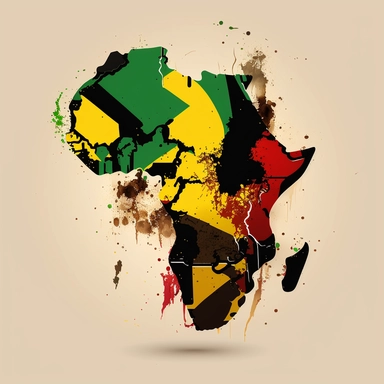 Africa continent flag art map concept, vector art, vector clipart