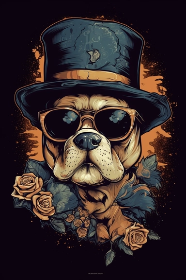 A detailed illustration a Skull of dog wearing expensive sunglasses, with gentleman hat,smoking cigar, t-shirt design, poker cards, t-shirt design, in the style of Studio Ghibli, pastel tetradic colors, 3D vector art, cute and quirky, fantasy art, watercolor effect, bokeh, Adobe Illustrator, hand-drawn, digital painting, highly detailed clean, vector image flat white background, isometric, vector image, clipart, front view, retro style, white background, colorful shades, highly detailed clean, v