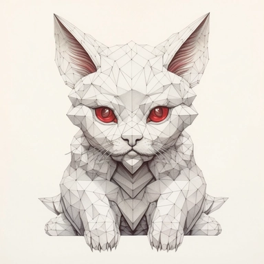 sweet Maneki-neko, Domestic Shorthair, origami paper In the style of Brian Froud & Alan Lee, leather texture textured, clipart, complex design, dreamy color, white contour, white background only