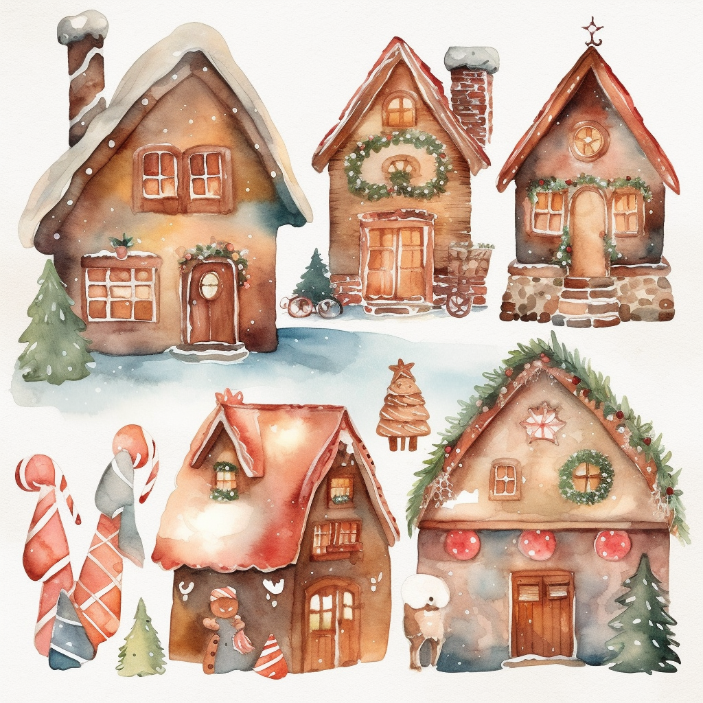 gingerbread tree cliparts