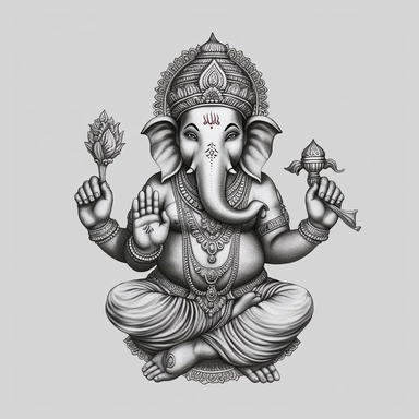 indian, god clipart, ganesha clipart, charcoal art, blank background