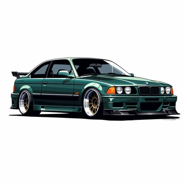 Bmw e36 clipart dark green