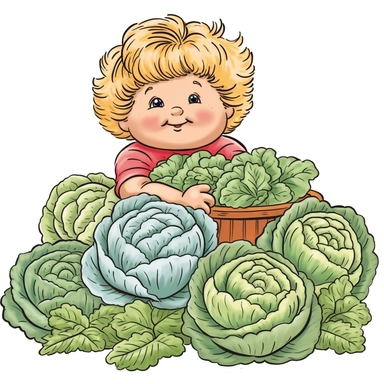 retro cartoon cabbage patch kids clipart