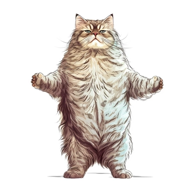Happy face Aphrodite Giant Cat Is Standing Full body Vector Sublimation Clipart,hyper realistic, intricate detail, illustration style,high solution,on the white background