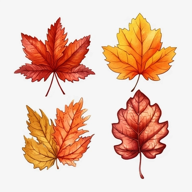 autumn leaves, png style, for clipart, try different colors and shapes