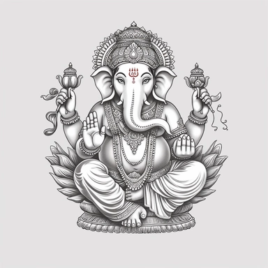 indian, god clipart, ganesha clipart,sketch art, blank background