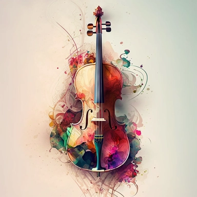 Cello watercolor clipart