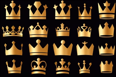 Crown silhouette set, royalty crown vector clipart png collection .highly detailed, realistic, photo realistic, octane render, 4K, 8K, UHD, hyper detailed