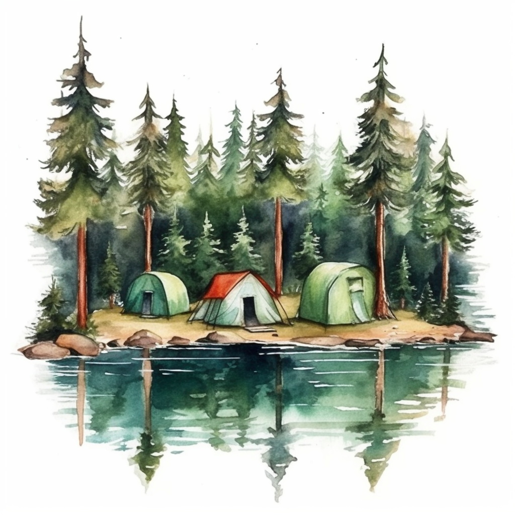 camping tree cliparts