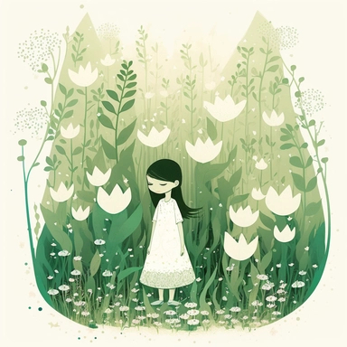in the style of Ryo Takemasa, xuan loc xuan, Lisa Audit, Anastasia Suvorova, Jon Klassen, greg tocchini, separated isolated single of dreamy secret forest in of lily the valley, dreamcore, white background, fantasy, magical, cute, white background, cozy, vector, clipart, elaborate, ultra-detailed, best quality, well composed, vibrant colors, high definition
