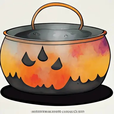 isolated bubbling cauldron, Halloween clip art, isolated cauldron, watercolor, svg, royalty free asset
