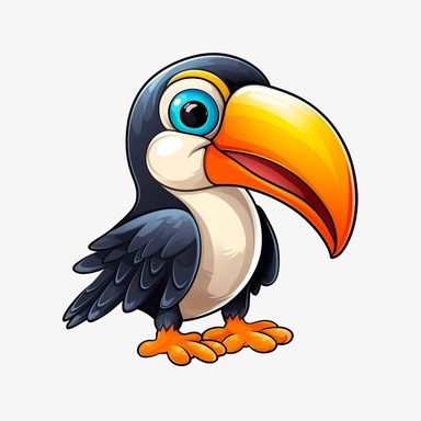 clipart with white background, a cute baby toucan, clearly defined separate image, high quality--ar3:4-no mockups, watermarks, numbers, writing, letters--q2--v5.1--s1000