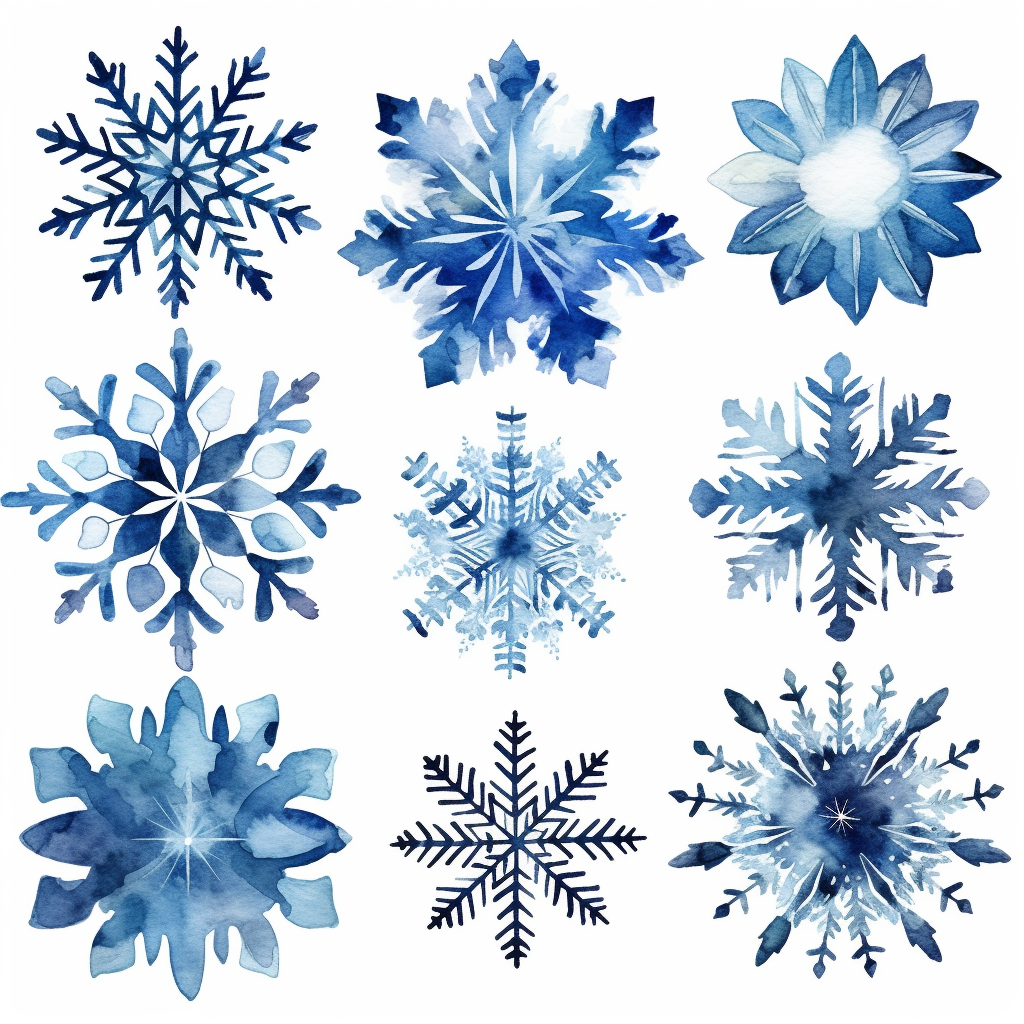blue snowflake cliparts